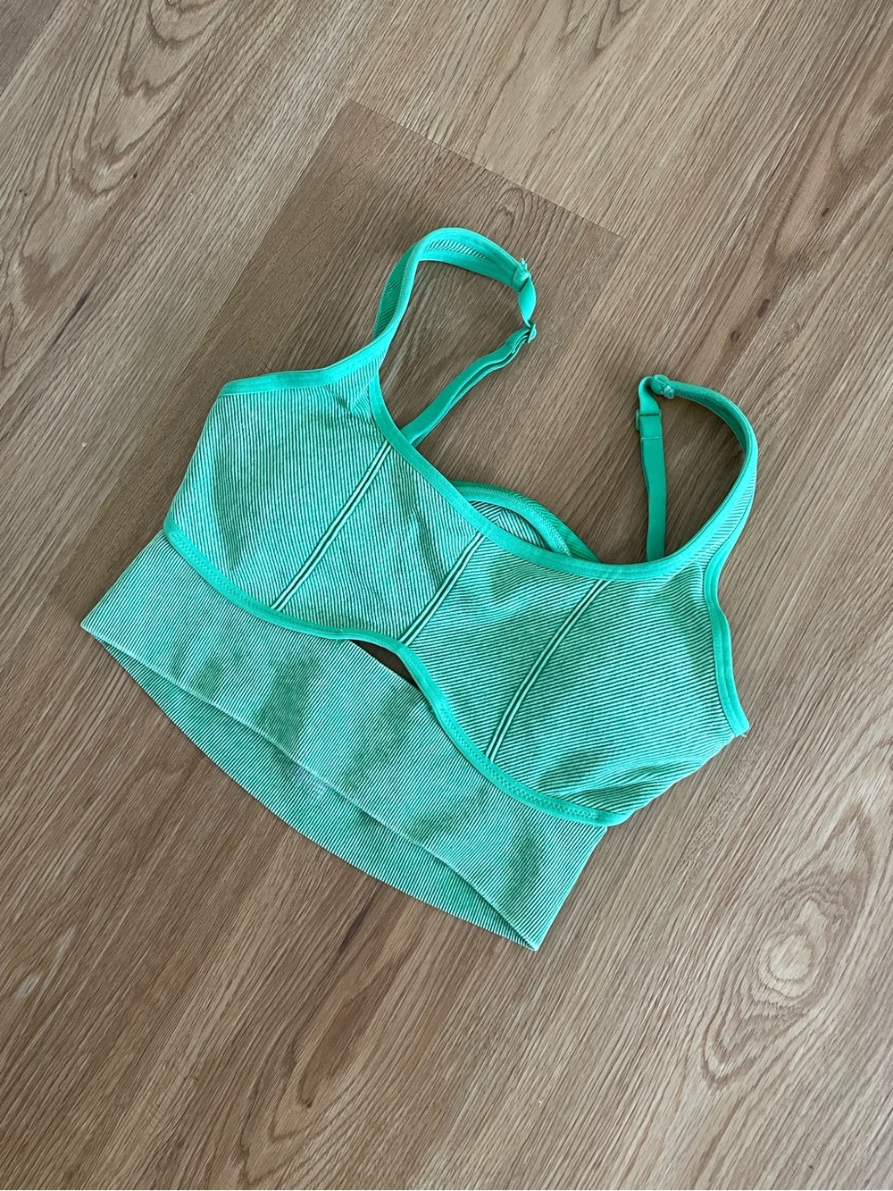 aerie Mint Green Ribbed Longline Sports Bralette